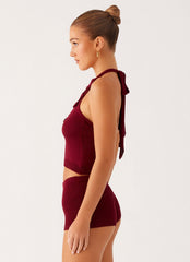 Miffy Crochet Top - Maroon