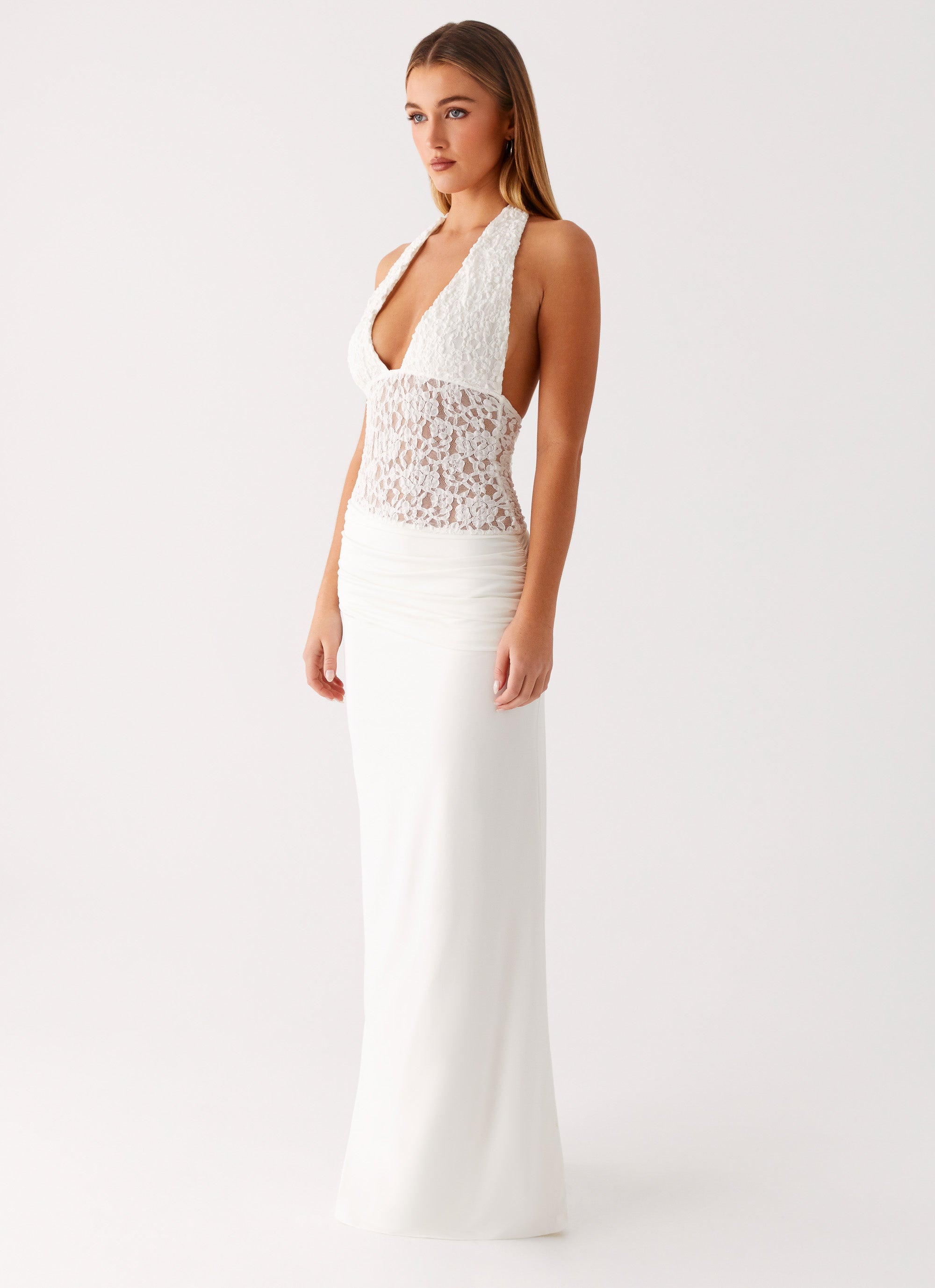 Miri Halter Maxi Dress - Ivory