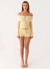 Muted Muse Knit Long Sleeve Top - Yellow