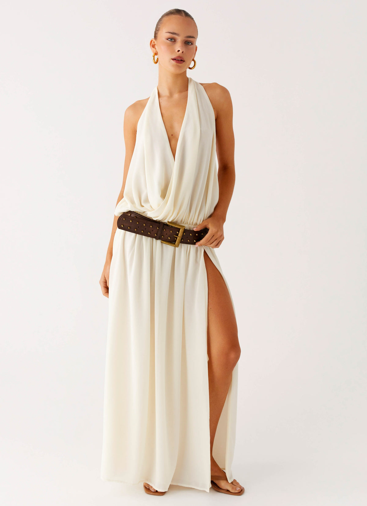 Narlah Halter Maxi Dress - Ivory