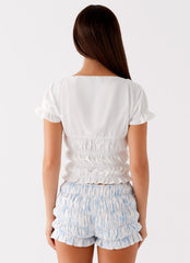Natalia Ruched Top - Ivory