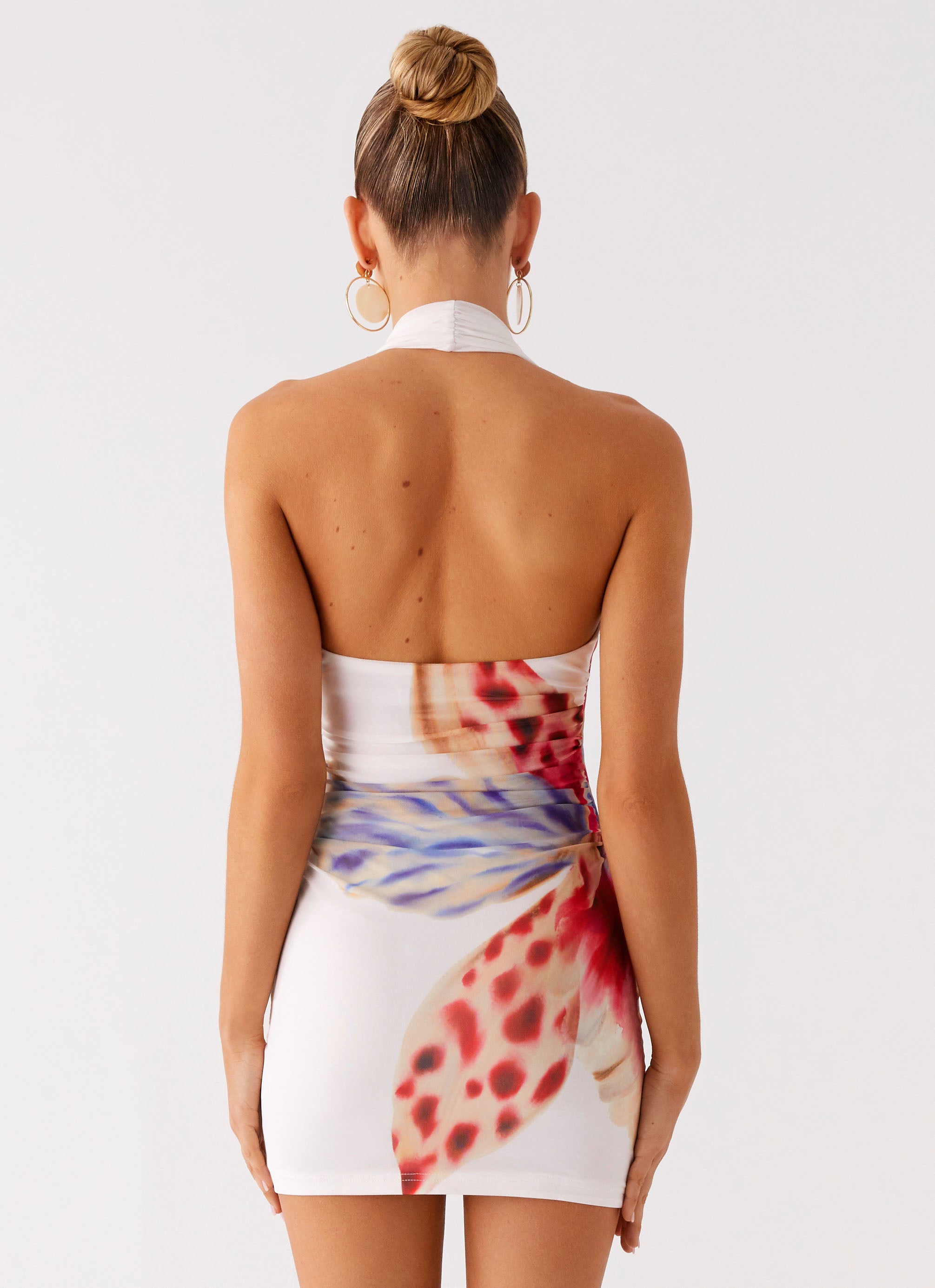 No Time Mini Dress - White Sea Bloom