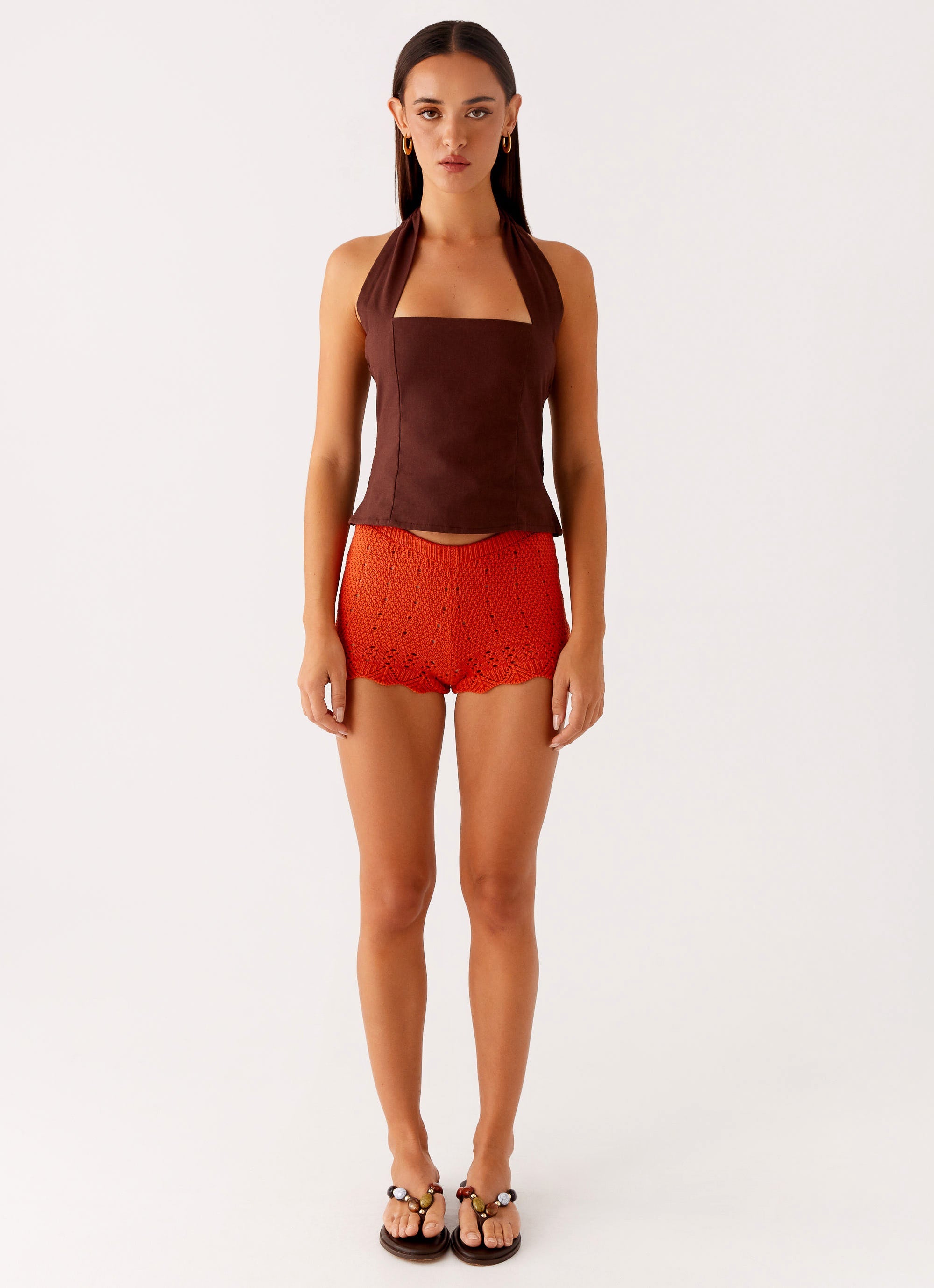 Oakley Low Rise Mini Shorts - Orange