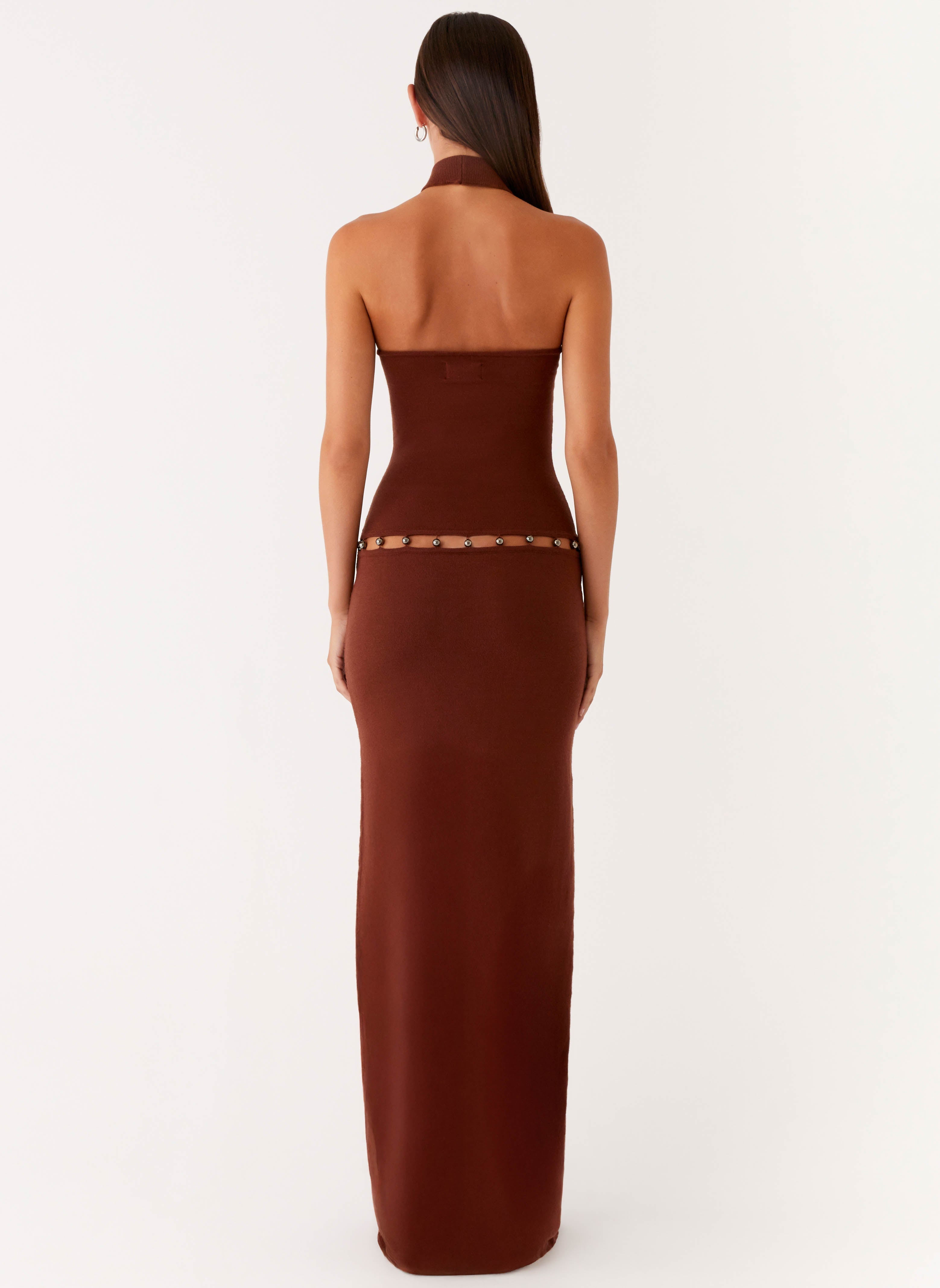 Opaline Knit Maxi Dress - Chocolate