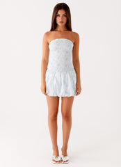 Panorama Mini Dress - Blue Floral