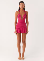 Payback Shell Trim Mini Dress - Fuchsia