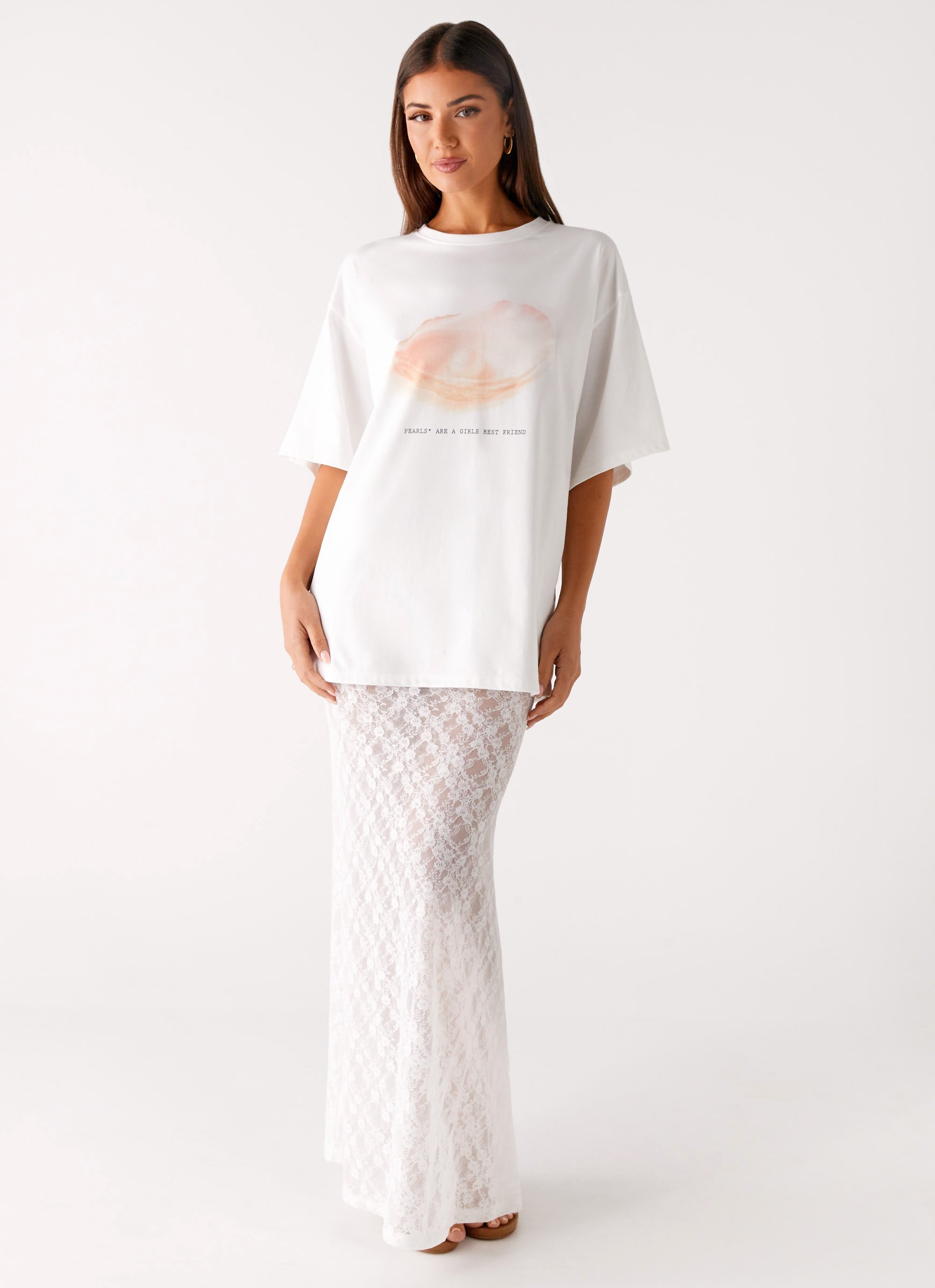 Pearl Oversized Tee - White