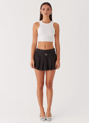 Its On Again Mini Skirt - Black