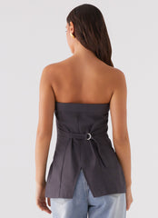 Bad Blood Strapless Top - Army