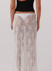 Sugar Sweet Lace Maxi Skirt - White