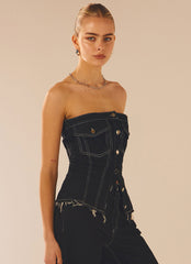 New York Nights Bustier Top - Indigo