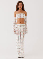 Sorrentino Crochet Maxi Skirt - White