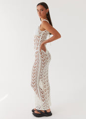 Tarlisa Crochet Maxi Dress - Cream