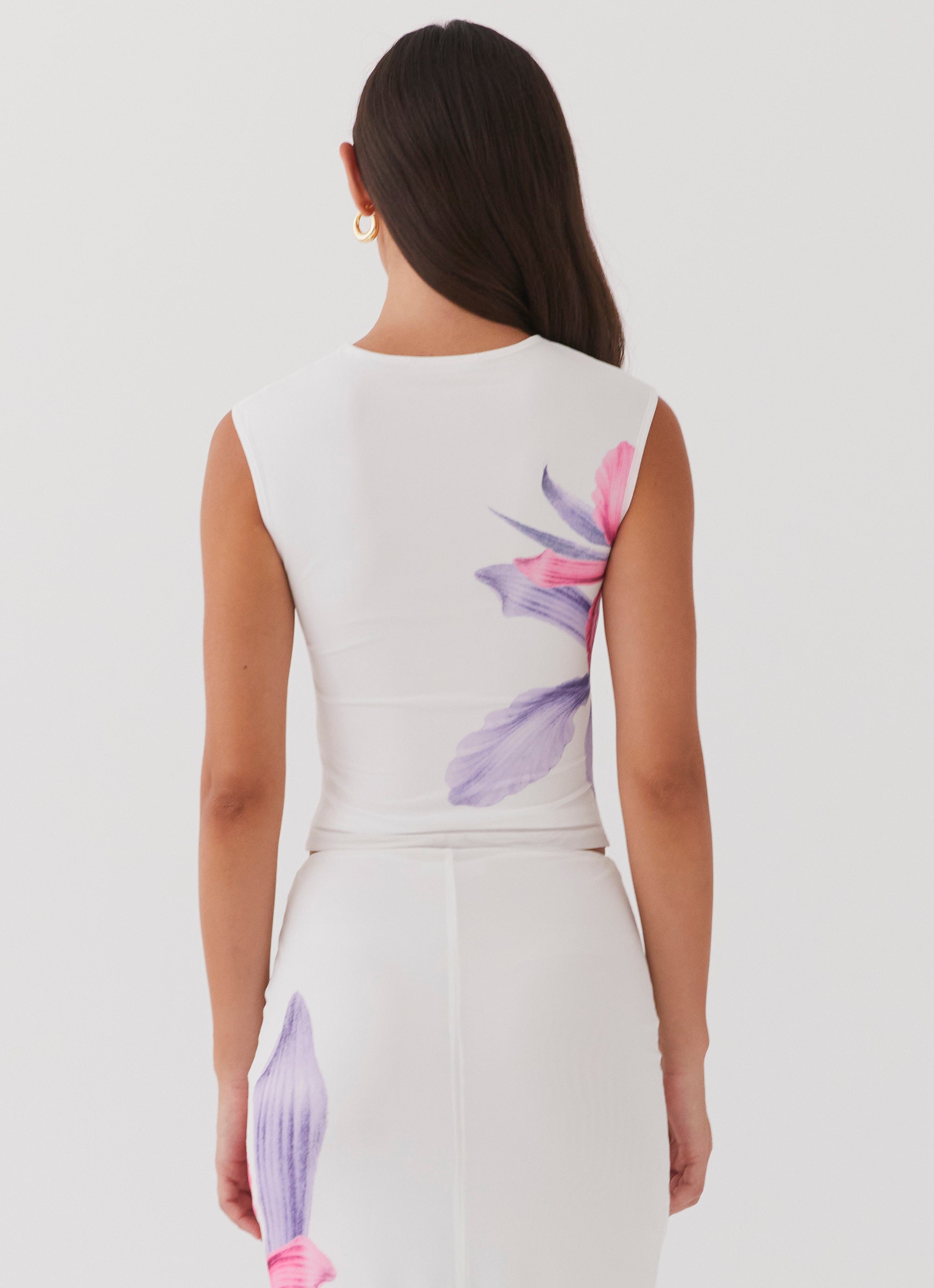 Waiting For Dawn Mesh Top - White