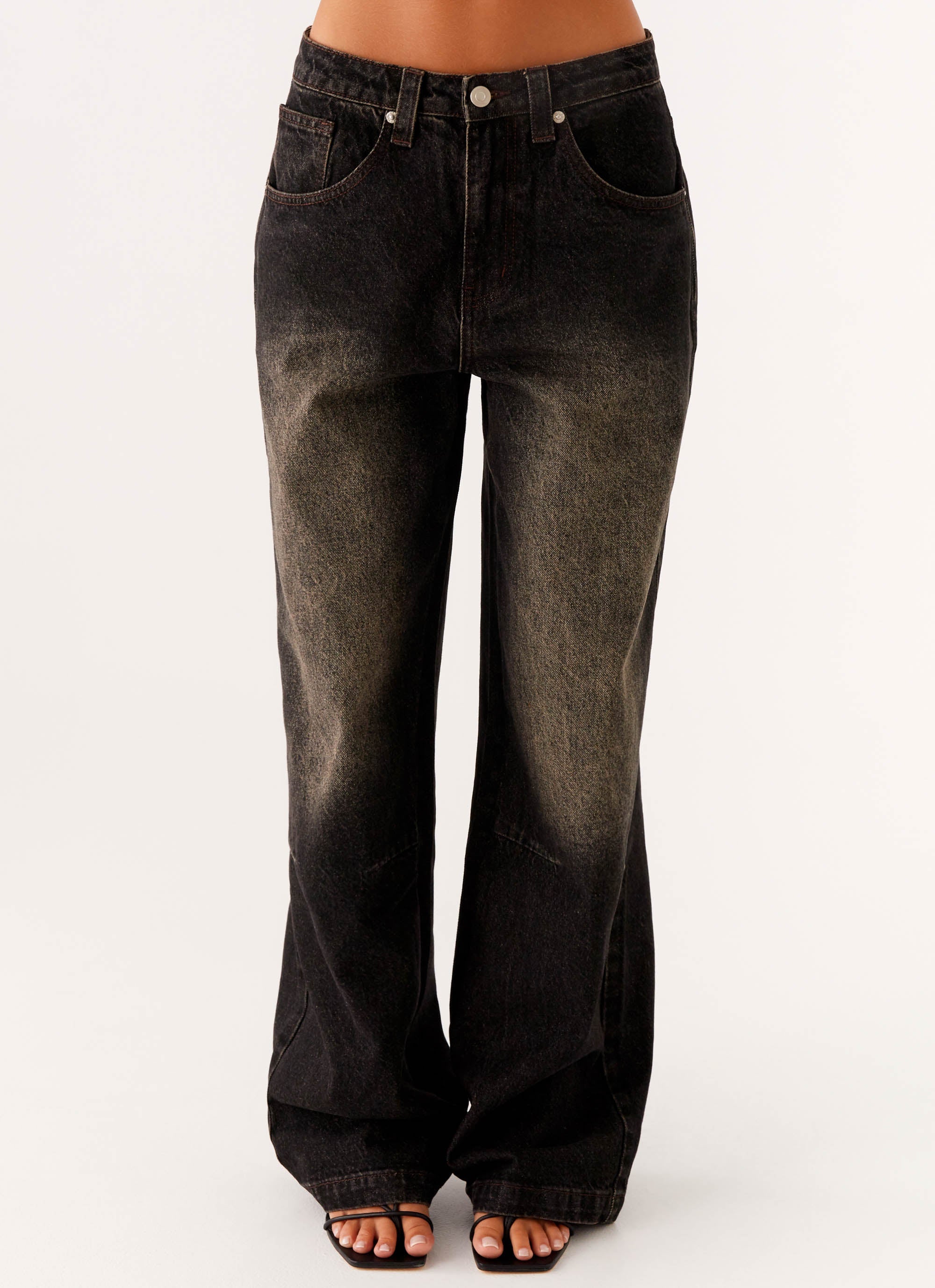 Pera Baggy Denim Jeans - Brown Wash