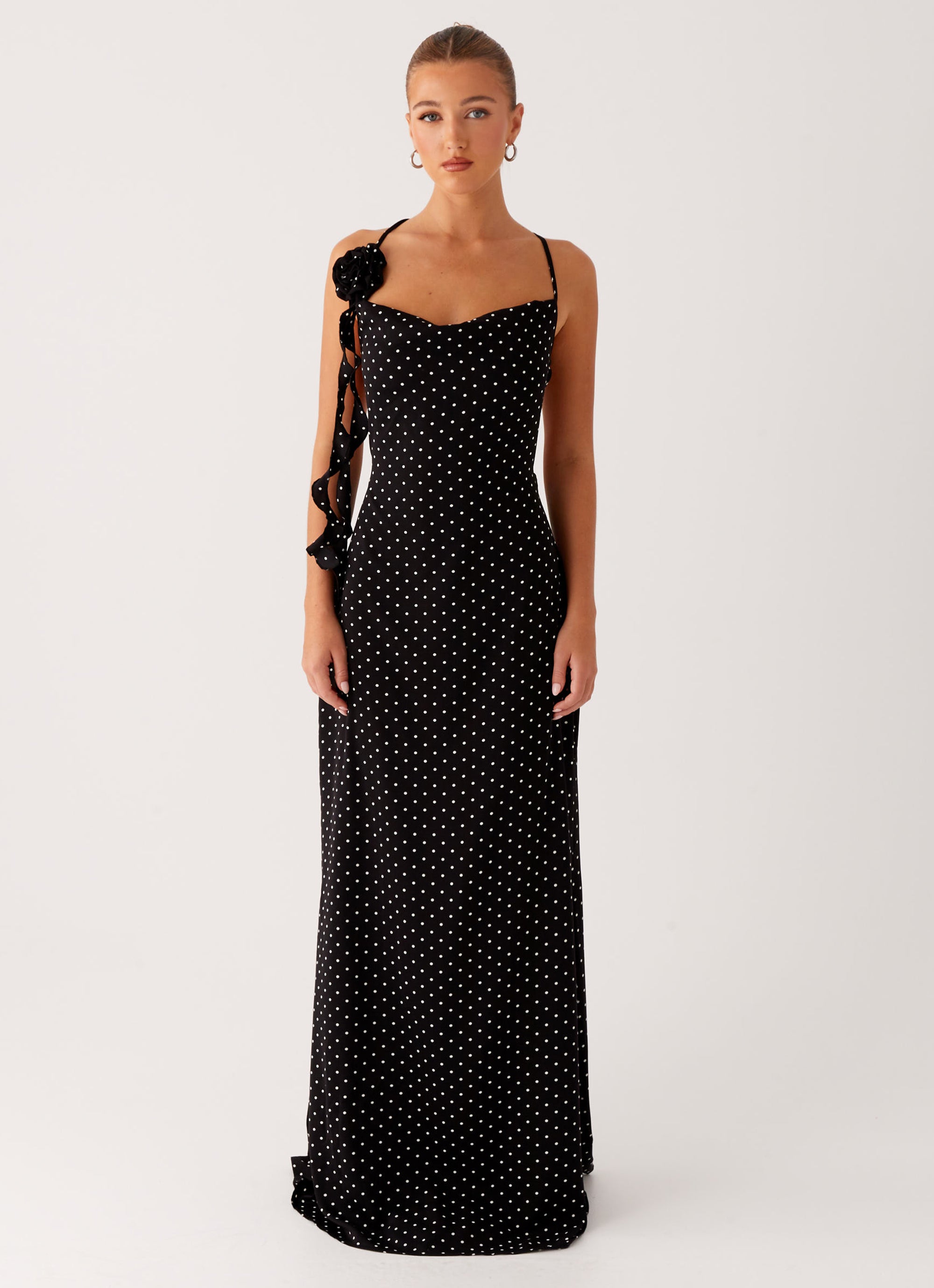 Purely Maxi Dress - Black Polka Dot