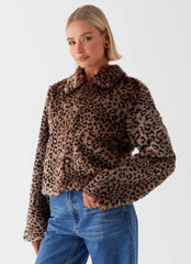Raleigh Fur Jacket - Leopard