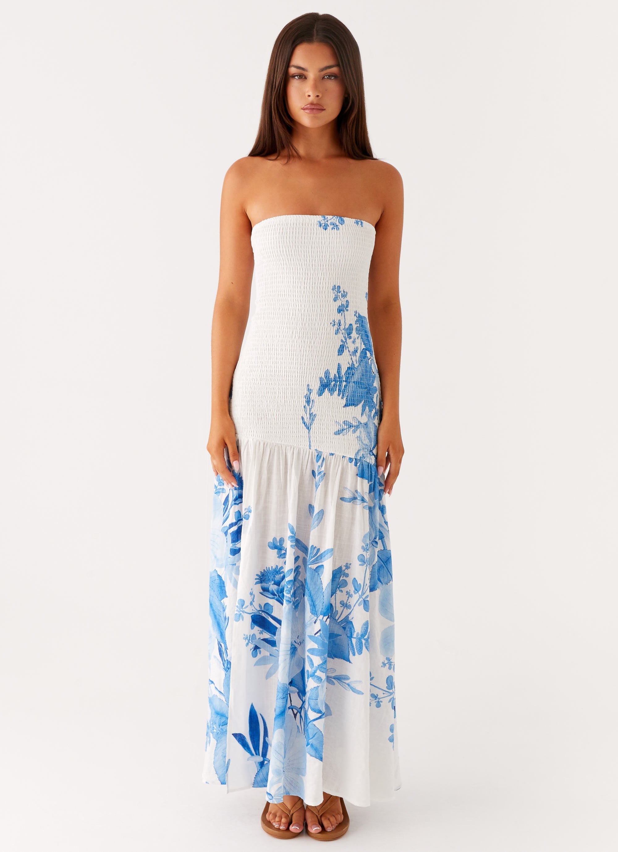 Rebecca Maxi Dress - Blue Floral Print