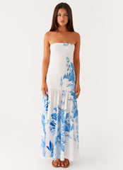 Rebecca Maxi Dress - Blue Floral Print
