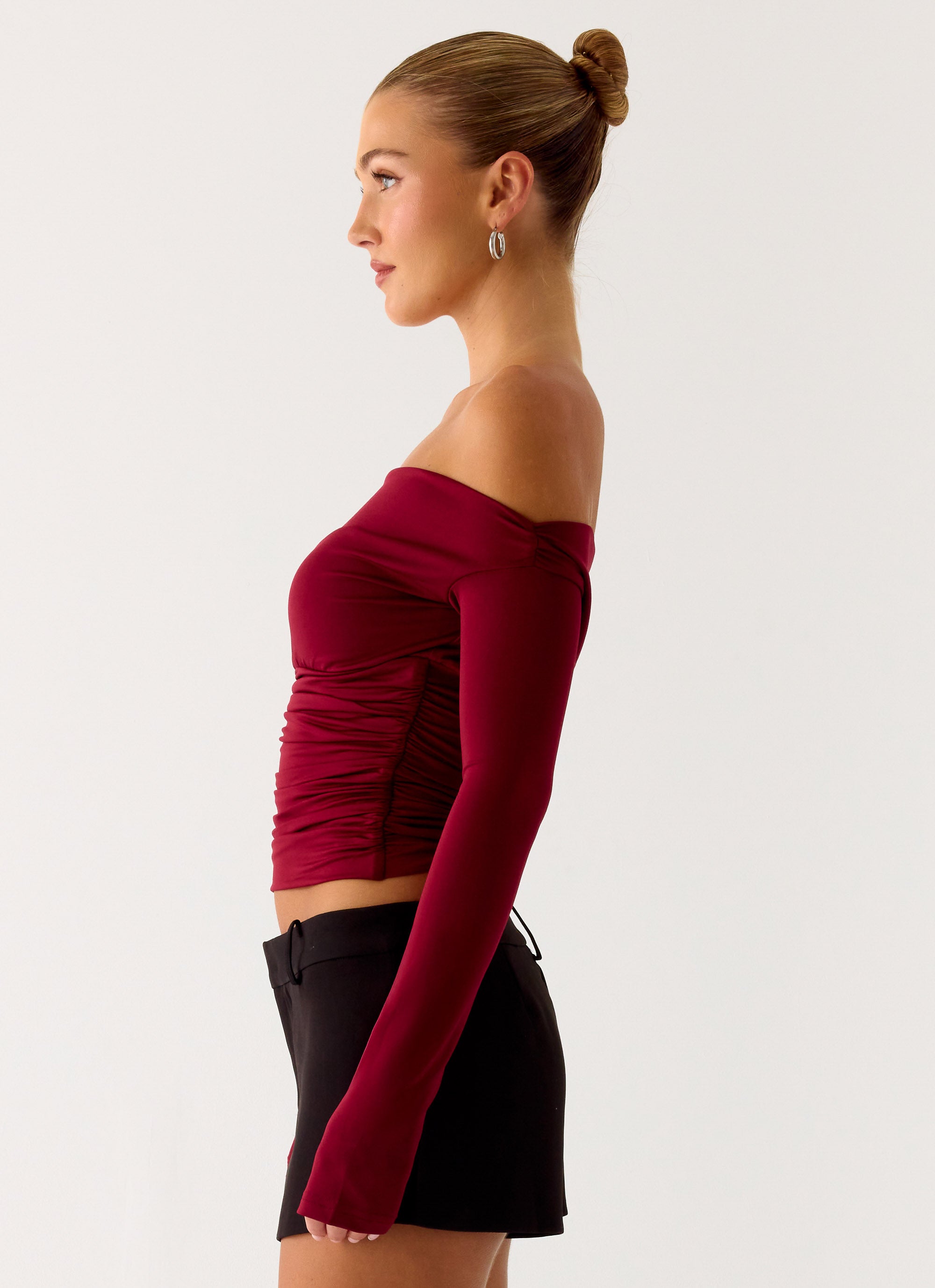 Reva Long Sleeve Top - Maroon