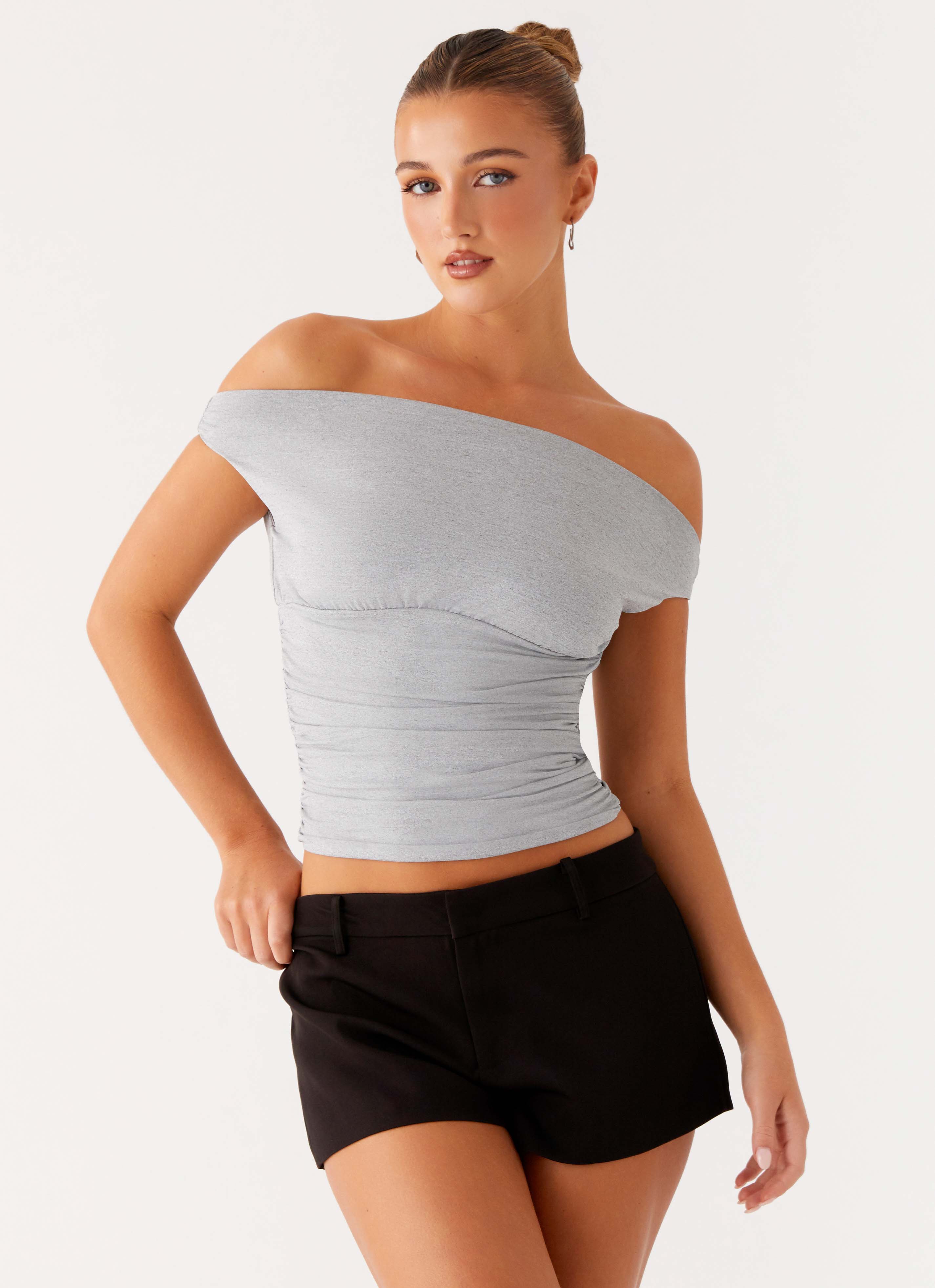 Reva Off Shoulder Top - Grey