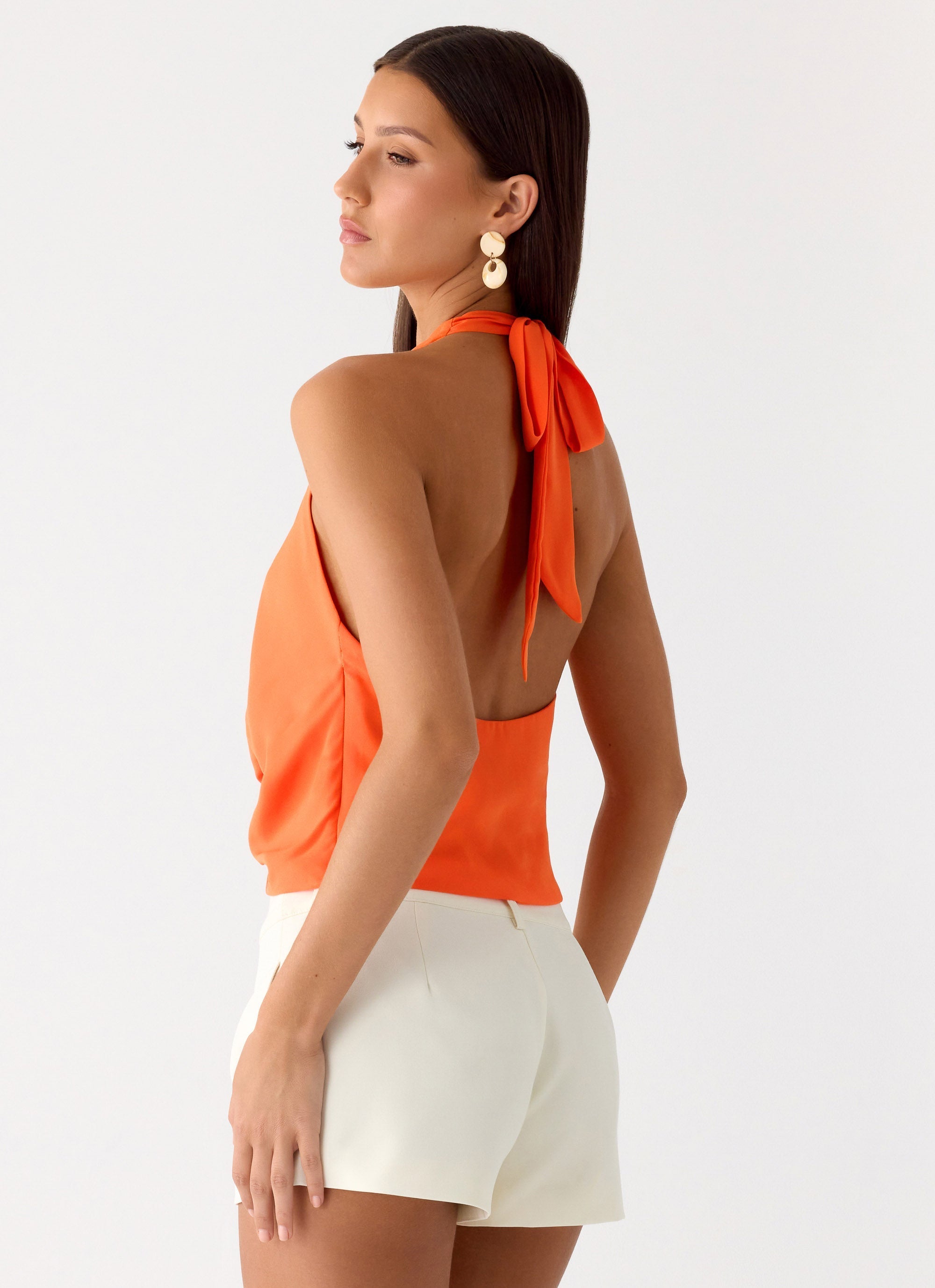 Right Back Halter Top - Orange