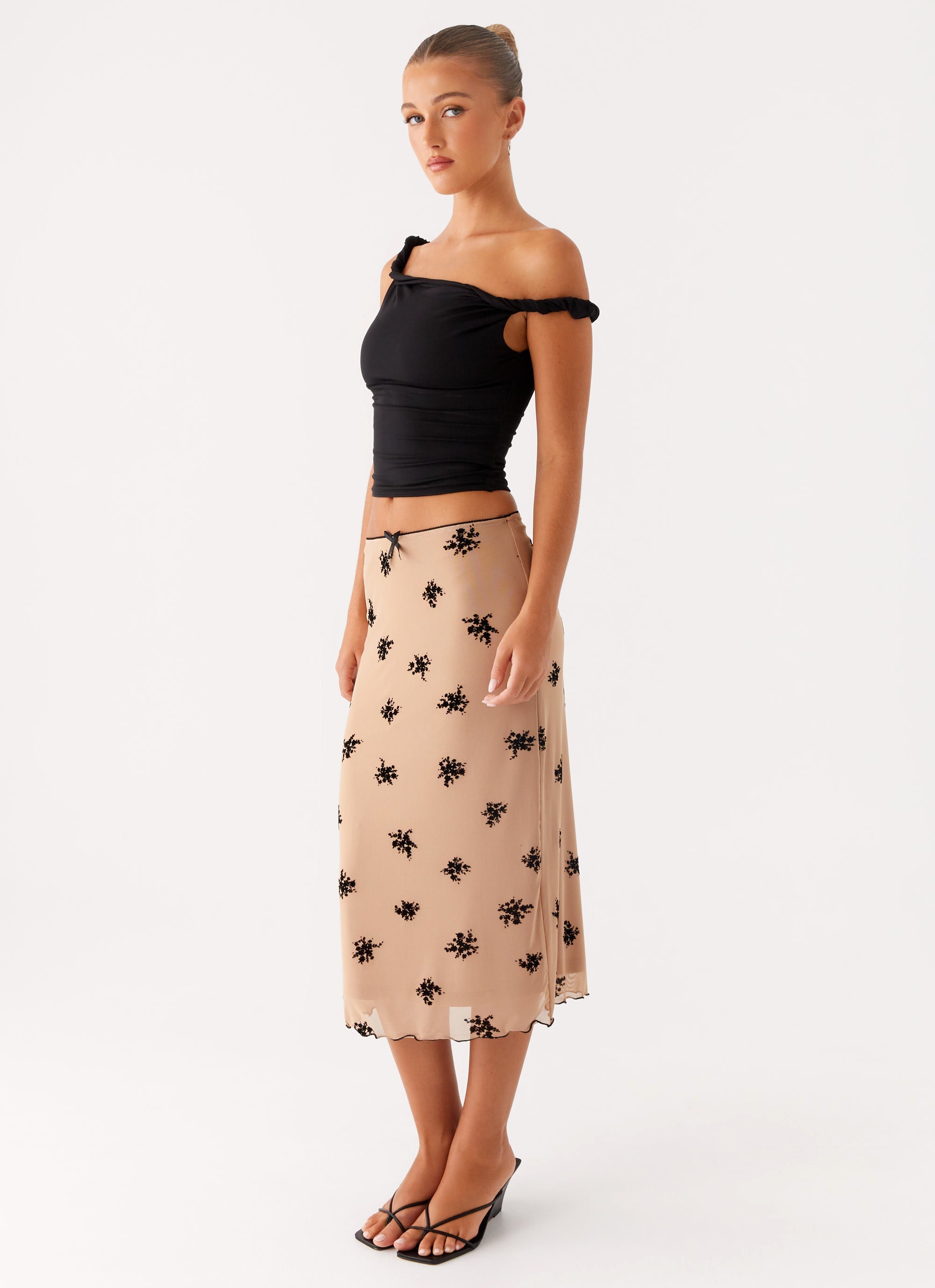 Rocca Midi Skirt - Nude