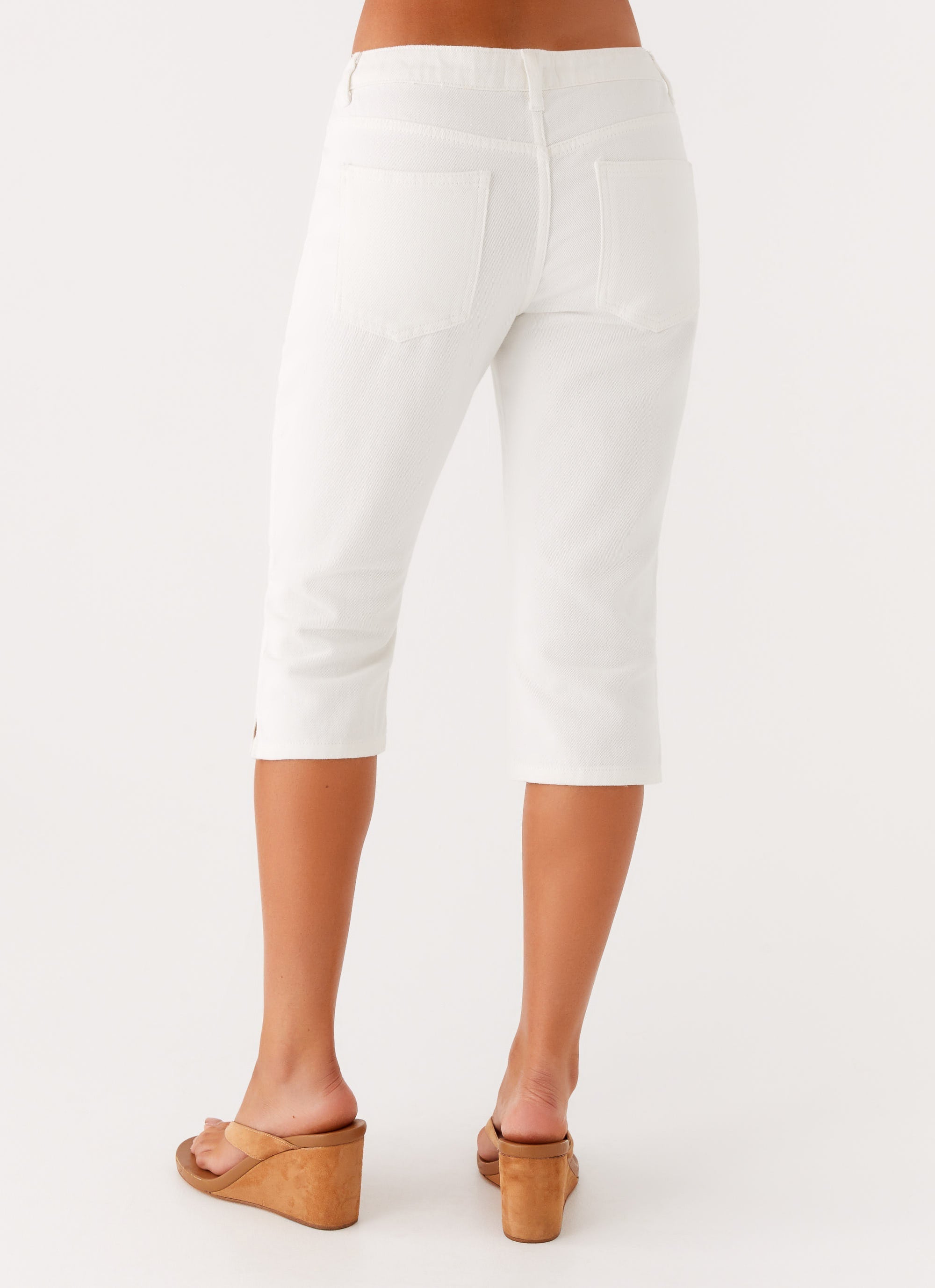 Rocco Denim Capri Pants - Off White
