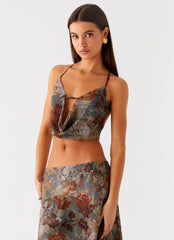 Rosewood Cowl Top - Vintage Blossom