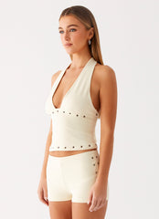 Roxy Halter Top - Muted Yellow