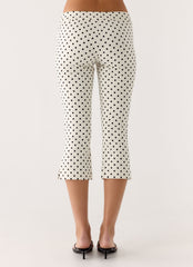 Rue Capri Pants - White Polkadot