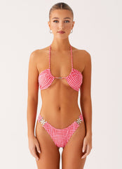 Saint Lucia Bikini Bottoms - Pink Check