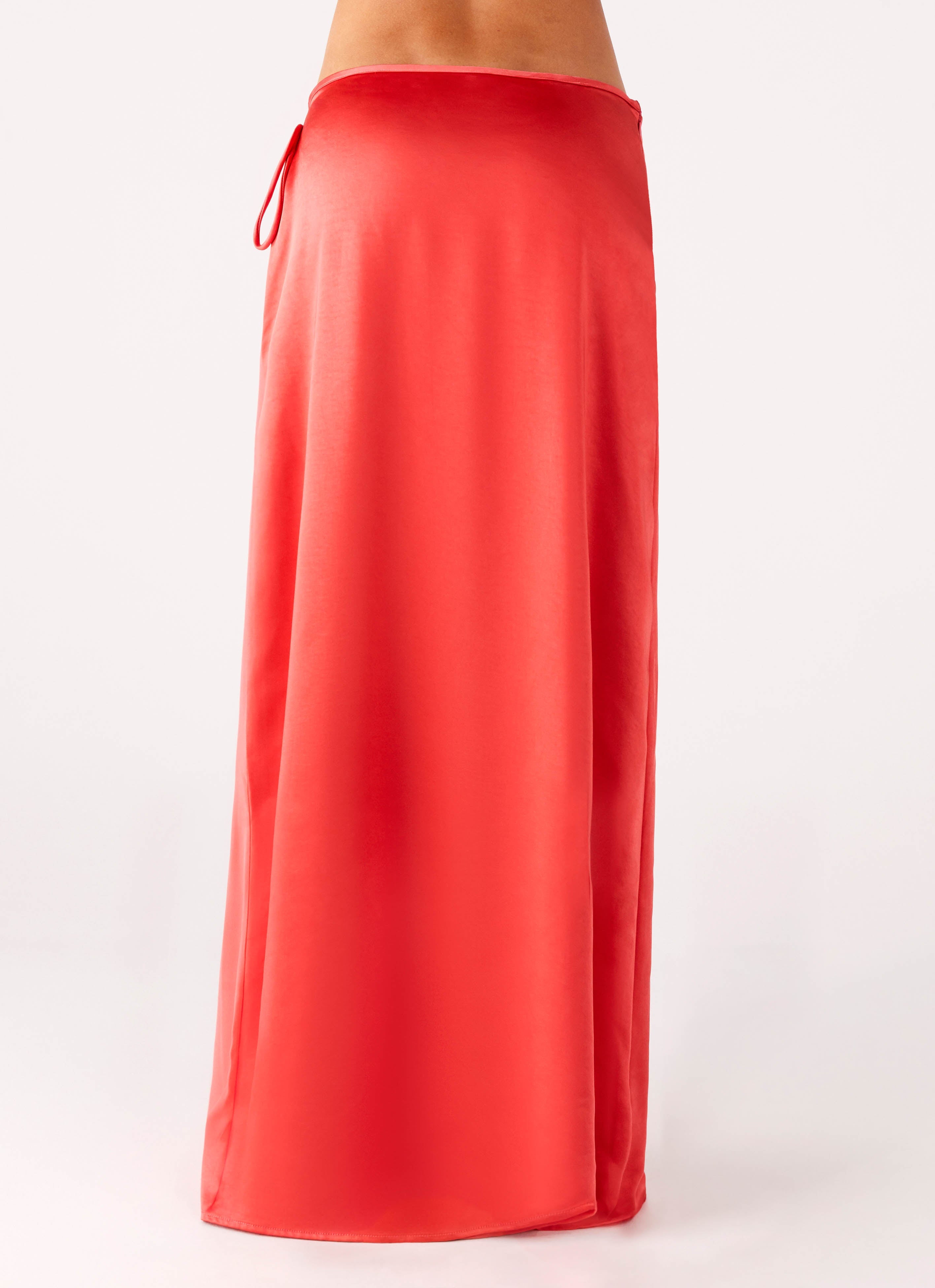 Pollie Wrap Maxi Skirt - Coral