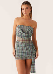 Seren Mini Dress - Cedar Check