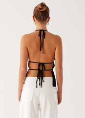 Sergio Halter Top - Black Polka Dot