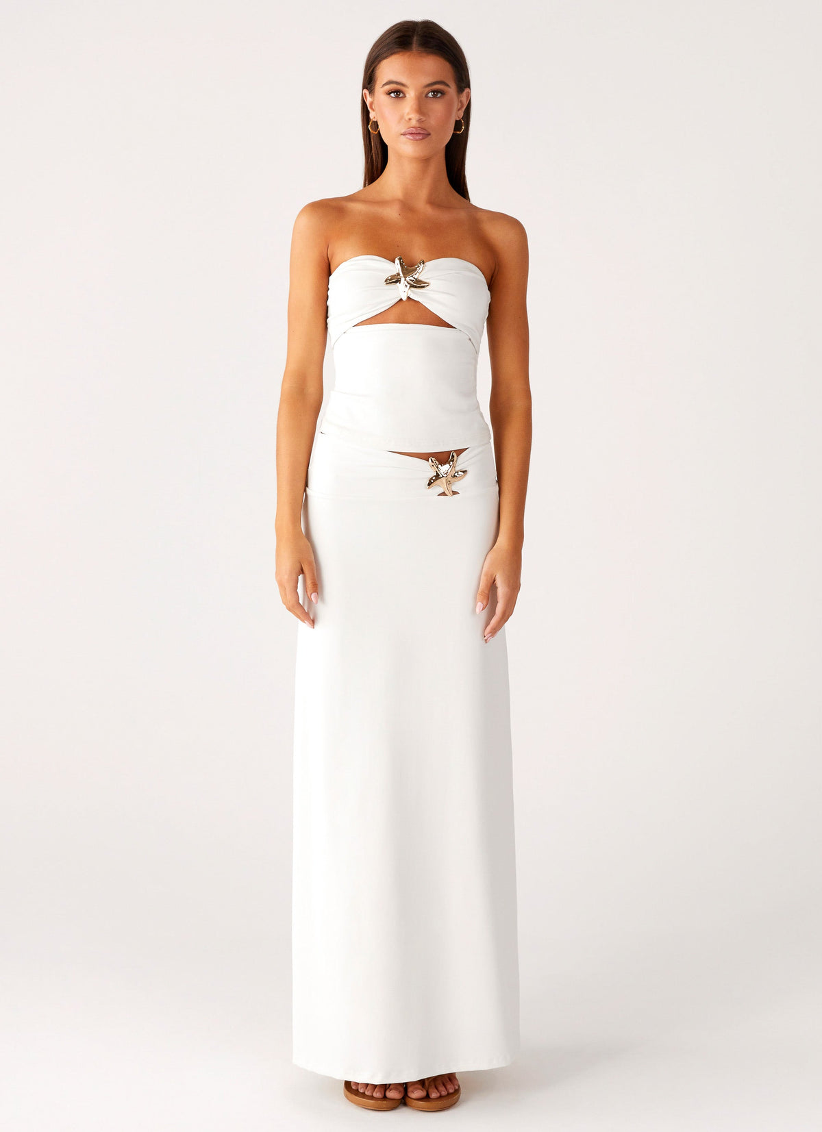 Shoreline Glow Maxi Skirt - Off White