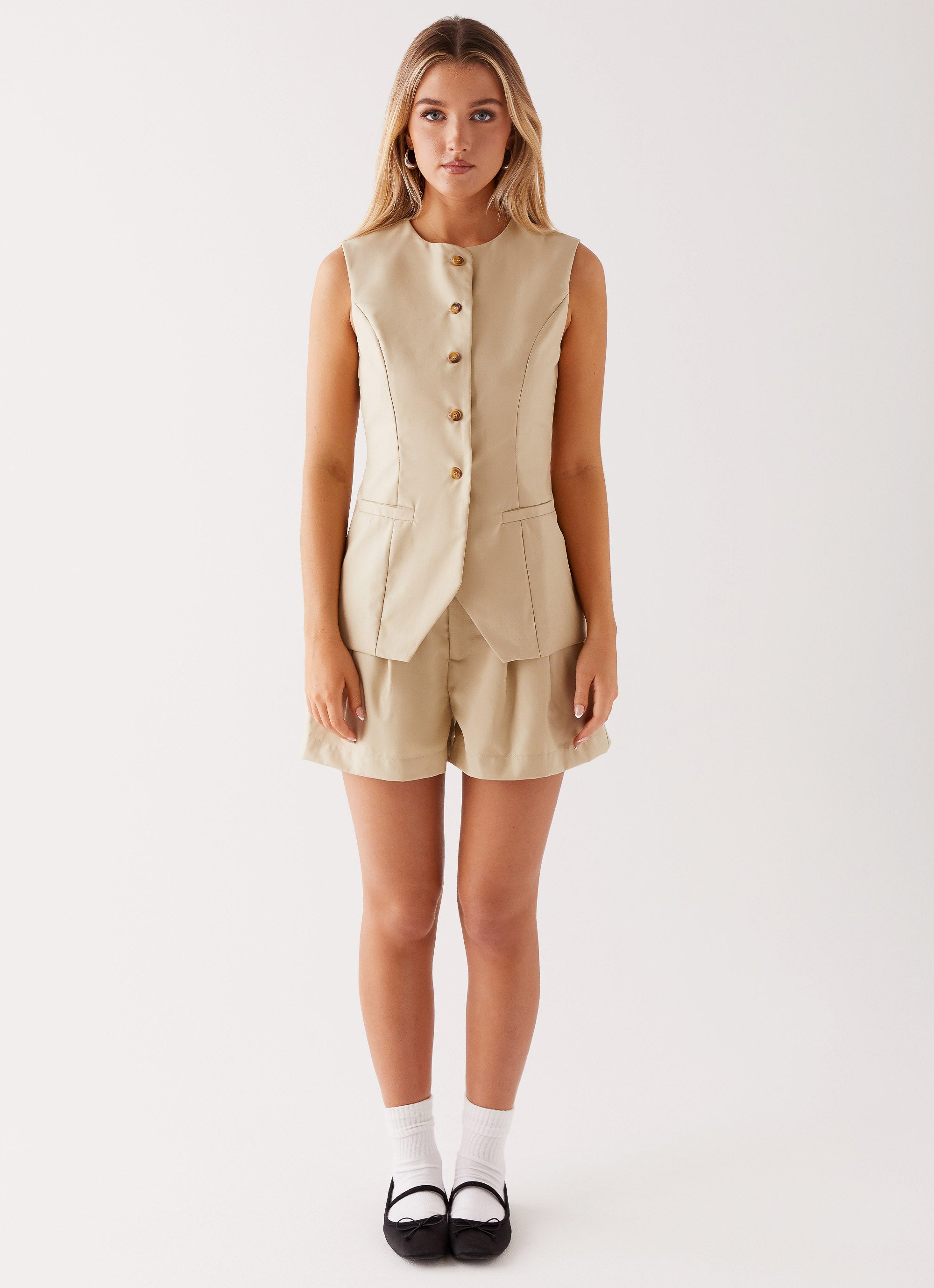 Siena Style Tailored Shorts - Beige