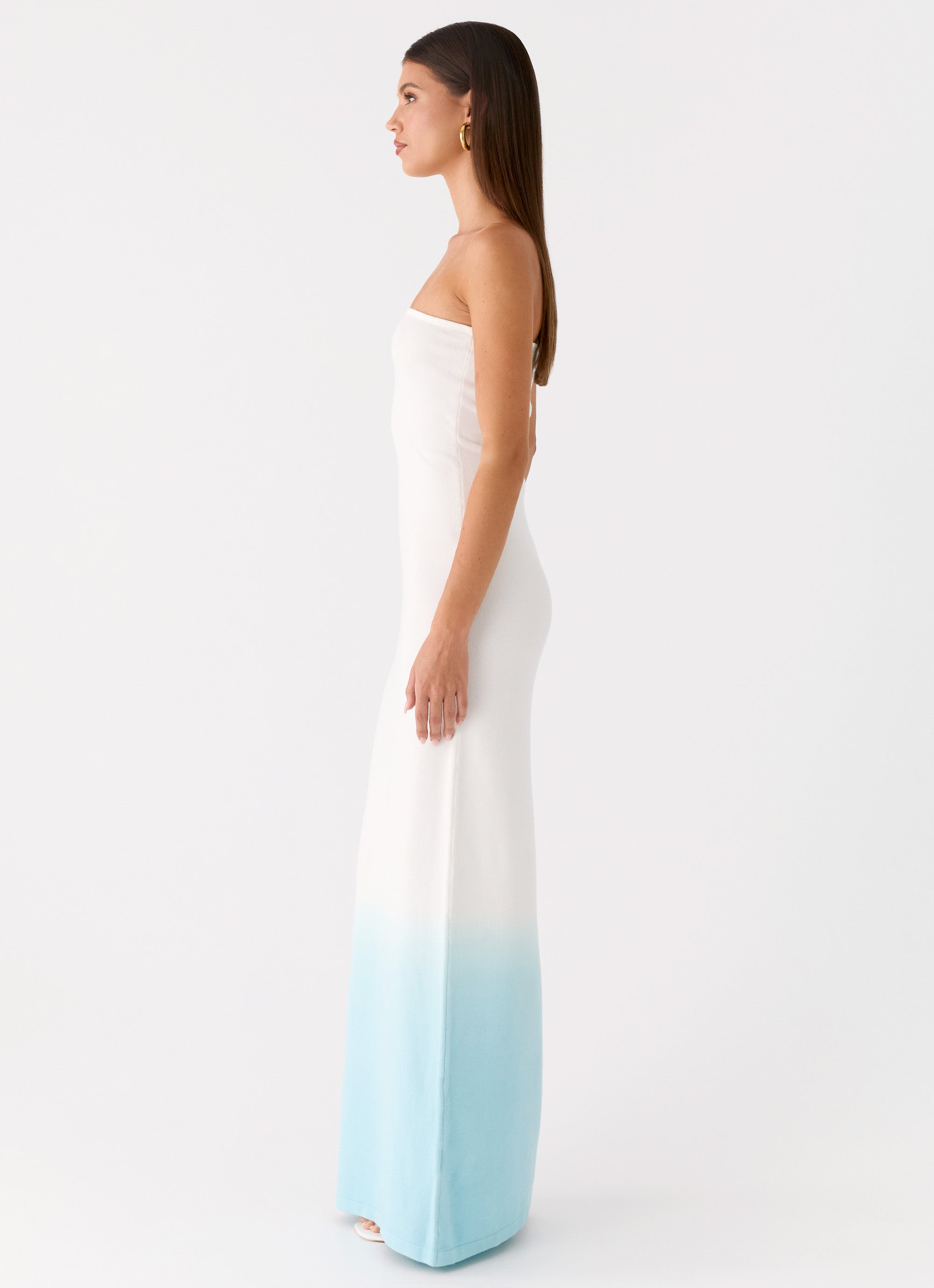 Soft Spoken Knit Maxi Dress - Blue Ombre