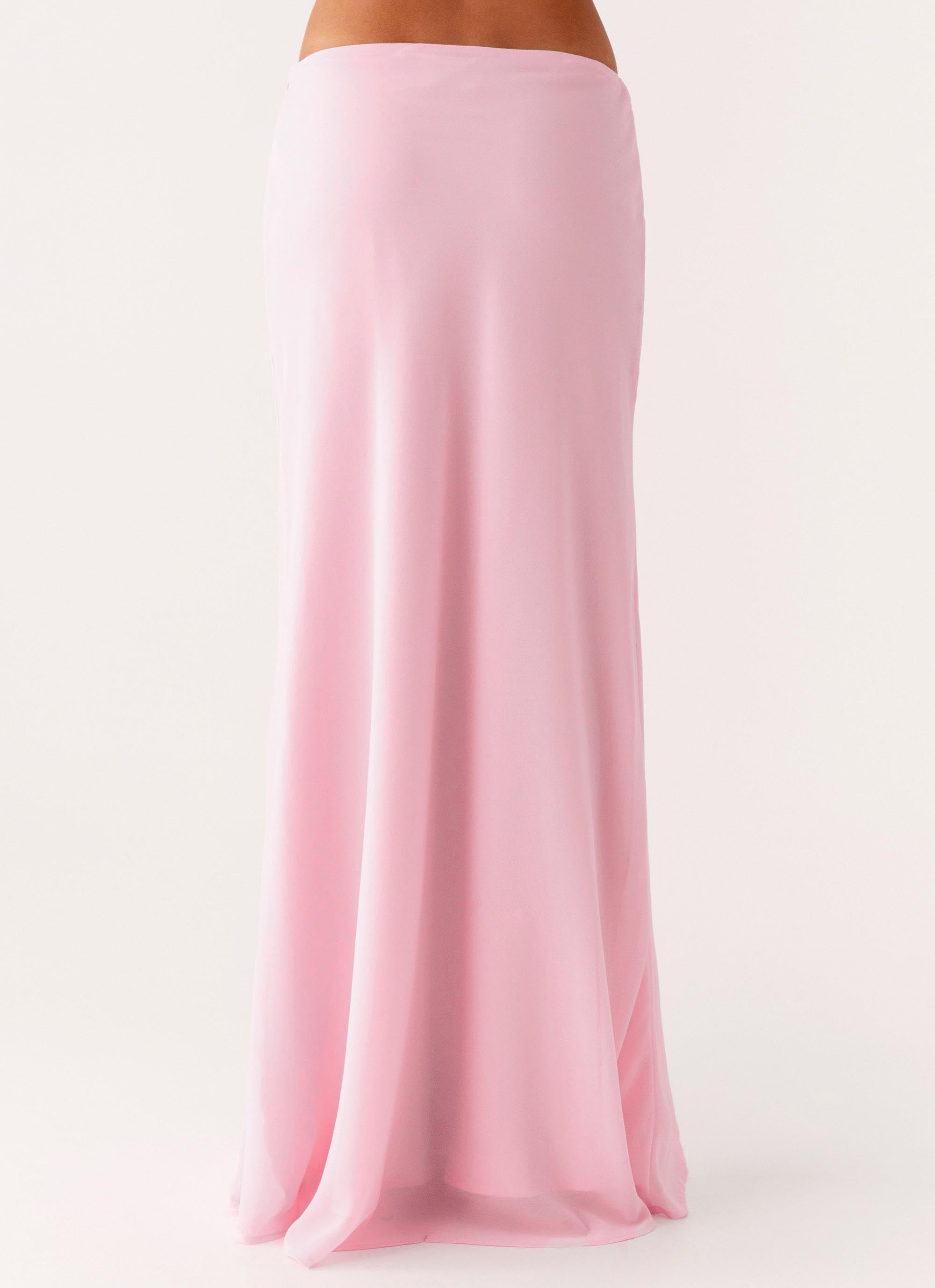 Star Girl Chiffon Maxi Skirt - Baby Pink