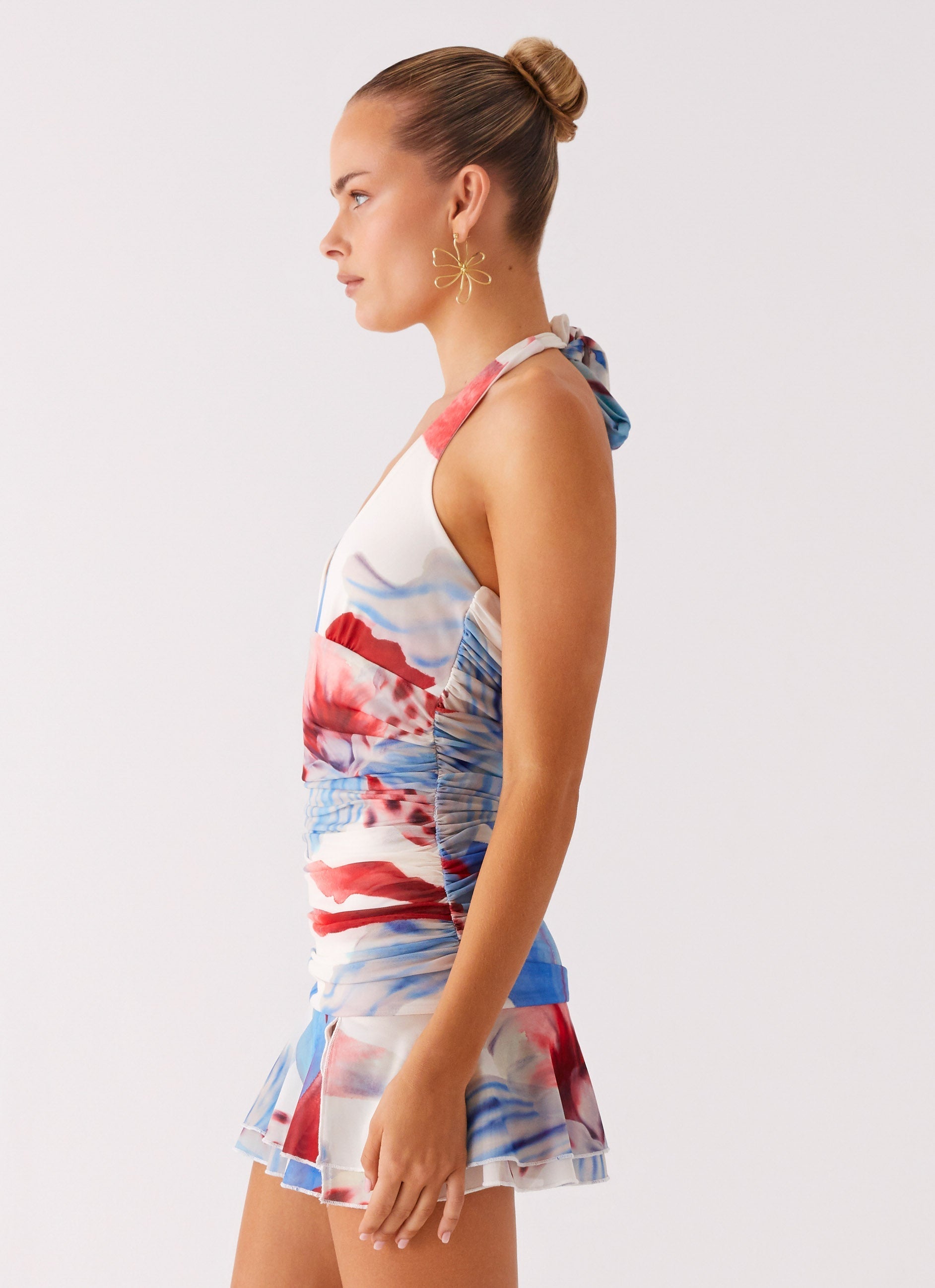 Starlit Night Mini Dress - Deep Sea Bloom