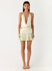 Sweet Charm Cowl Neck Top - Spring Meadow