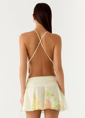 Sweet Charm Cowl Neck Top - Spring Meadow