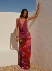 Sweet Charm Cowl Neck Top - Violette