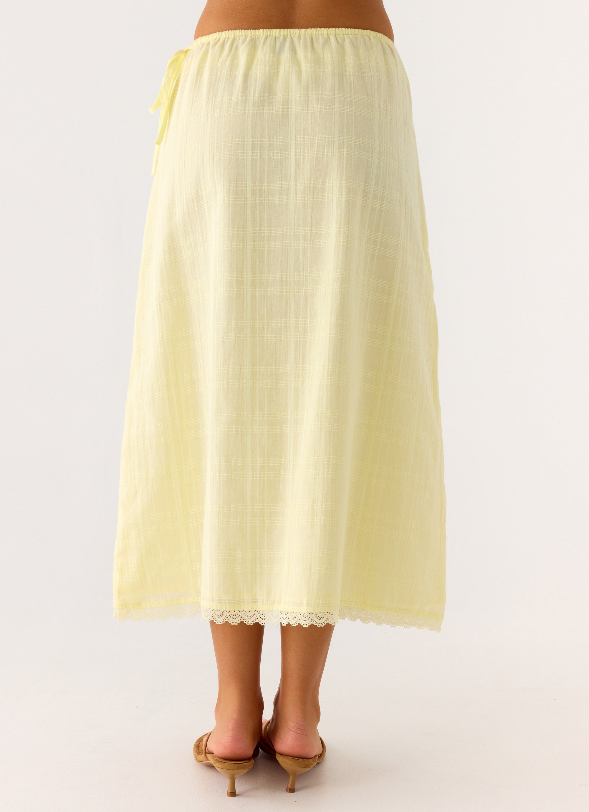 Sweet Lullaby Midi Skirt - Lemon Yellow
