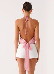 Sweet Skies Halter Top - Pink