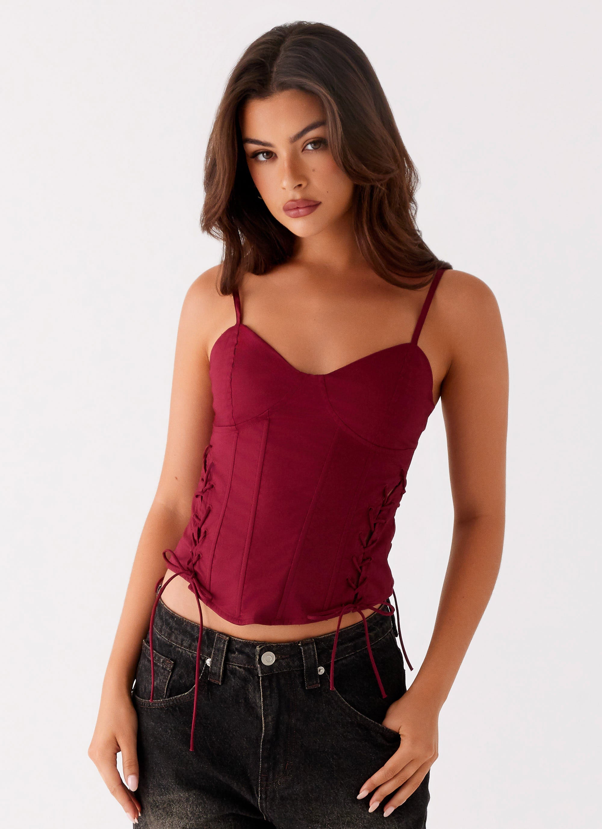 Tallie Corset Top - Red