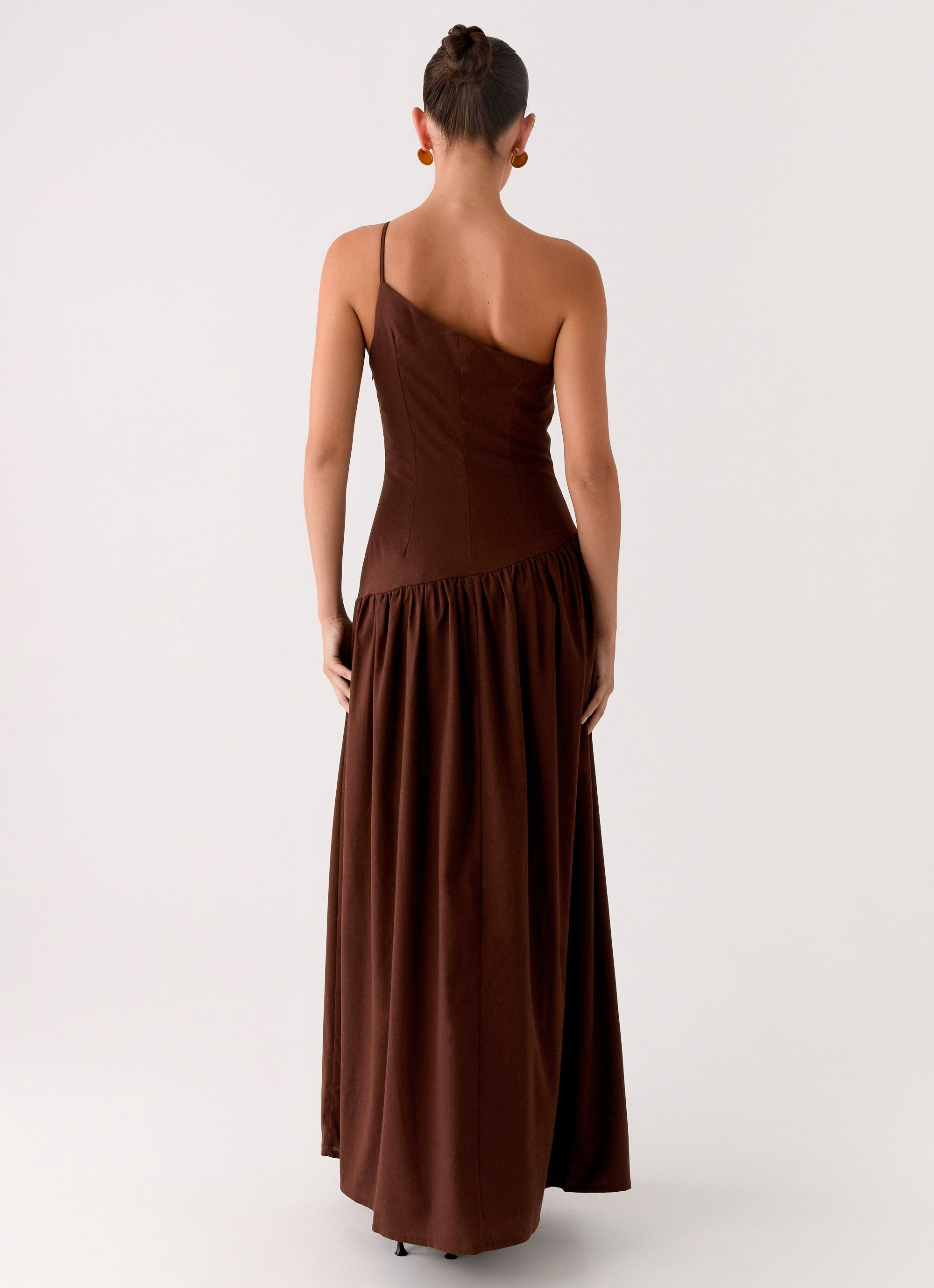 Thinking About You Linen Maxi Dress - Brown