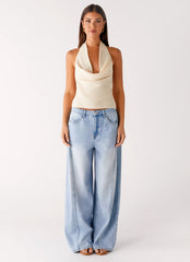 Timeless Wide Leg Jeans - Bleached Blue