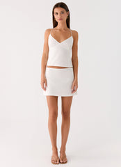 Under Heat Mini Skirt - White
