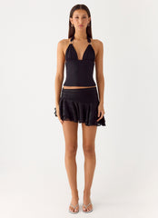 Willow Chiffon Mini Skirt - Black